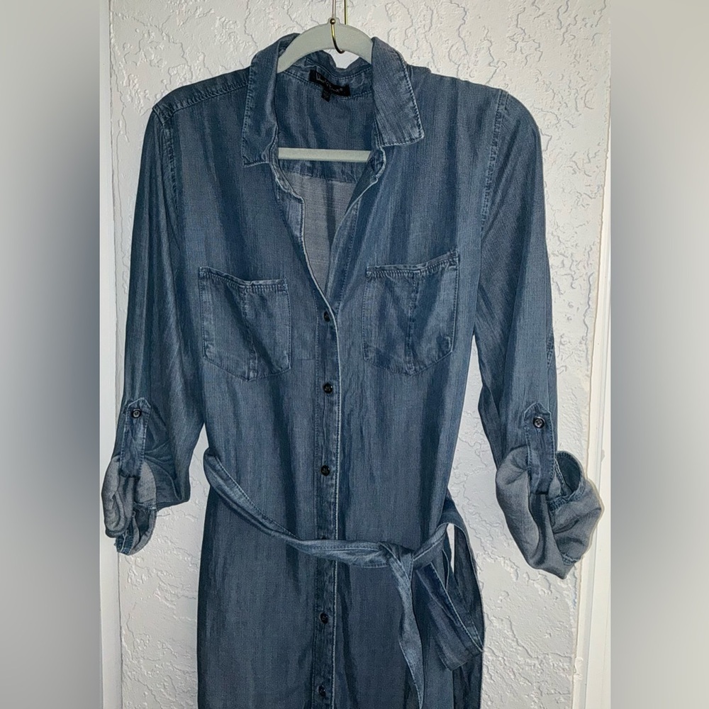 Velvet Heart Blue Denim Shirt Dress with Tie (NWOT) - Picture 2 of 7